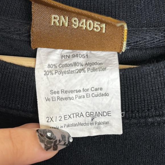 Vintage 90s Timber Wolf Wildlife Black Sweatshirt 2XLarge Graphic Wolf Pullover - Picture 5 of 9